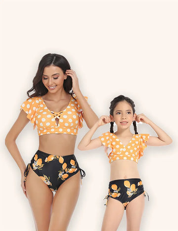 Leaf Flowers Parent-Child Bikini